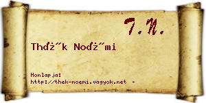 Thék Noémi névjegykártya